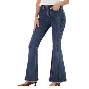 Allegra K Vintage Bell Bottoms Women's Flare High Waist Stretch, Women's, Large